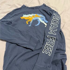 Kids Navy Blue 'Roam Free' Long Sleeve Shirt